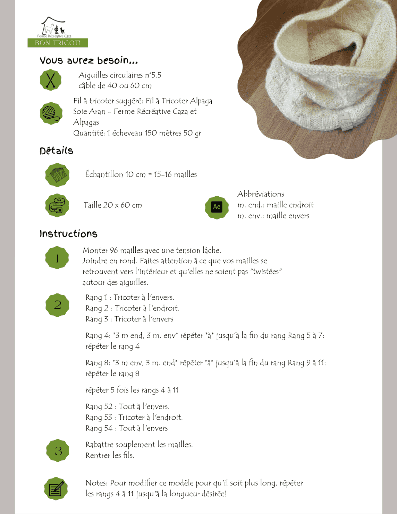 Patron cache-cou à damier v2