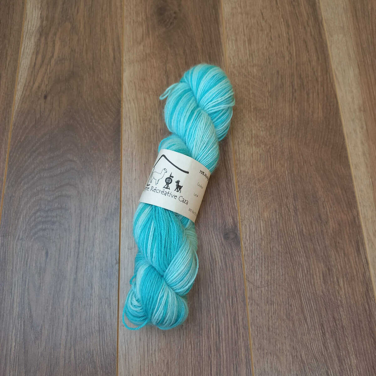 Fil à bas Fingering – Alpaga et Nylon – Bleu Aloha