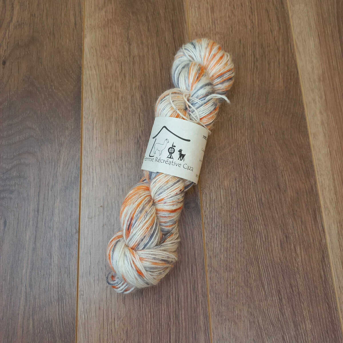 Fingering Sock Yarn – Alpaca & Nylon – Orange Swirl